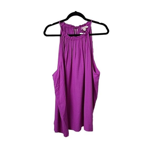 Knox Rose Womens Magenta Halter Sleeveless Tank Top Plus Size 2X New - Picture 1 of 6